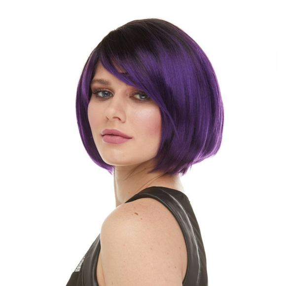 Other - Bob Cut Wig TTB/PURPLE  Side Part Swoop Bang